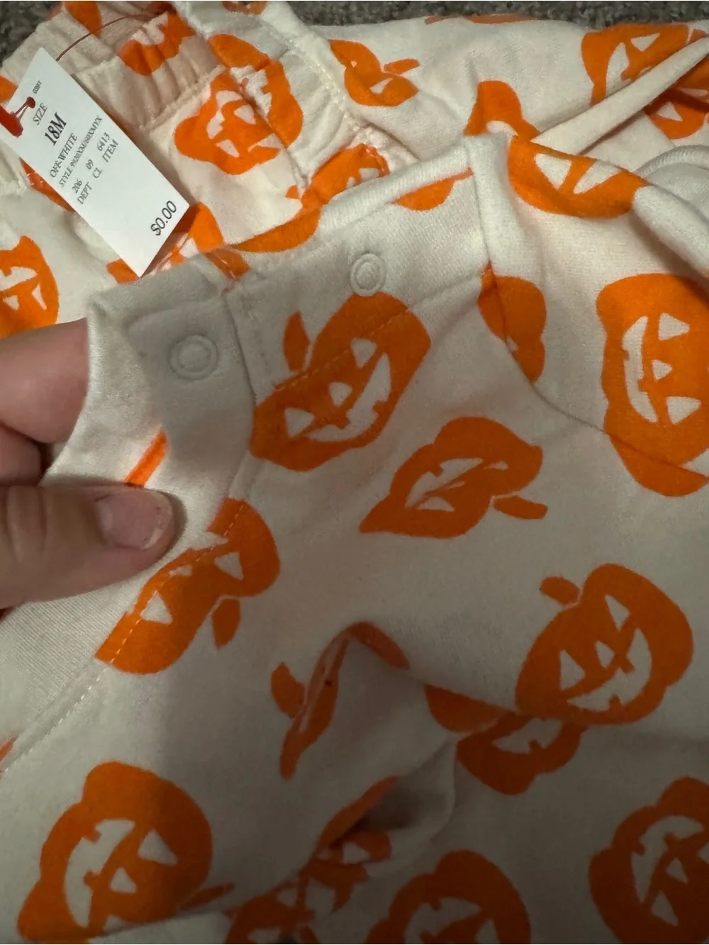 NWT cat & jack Toddler Baby Boys Girls Unisex set pumpkin halloween 18 months
